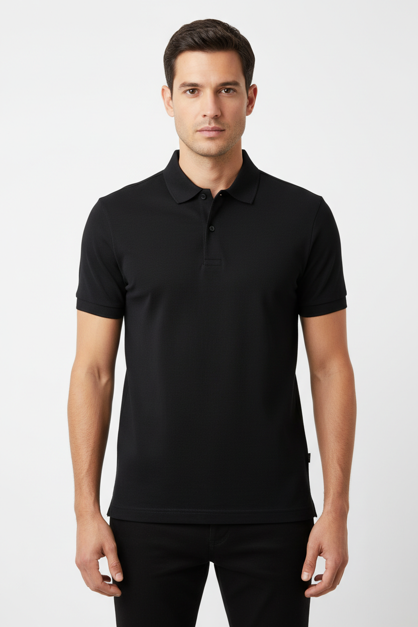 Zayan Men’s Premium Black Polo Shirt – Slim Fit Export Quality Cotton