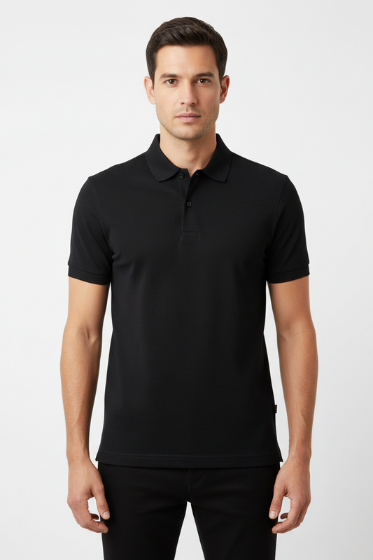 Zayan Men’s Premium Black Polo Shirt – Slim Fit Export Quality Cotton