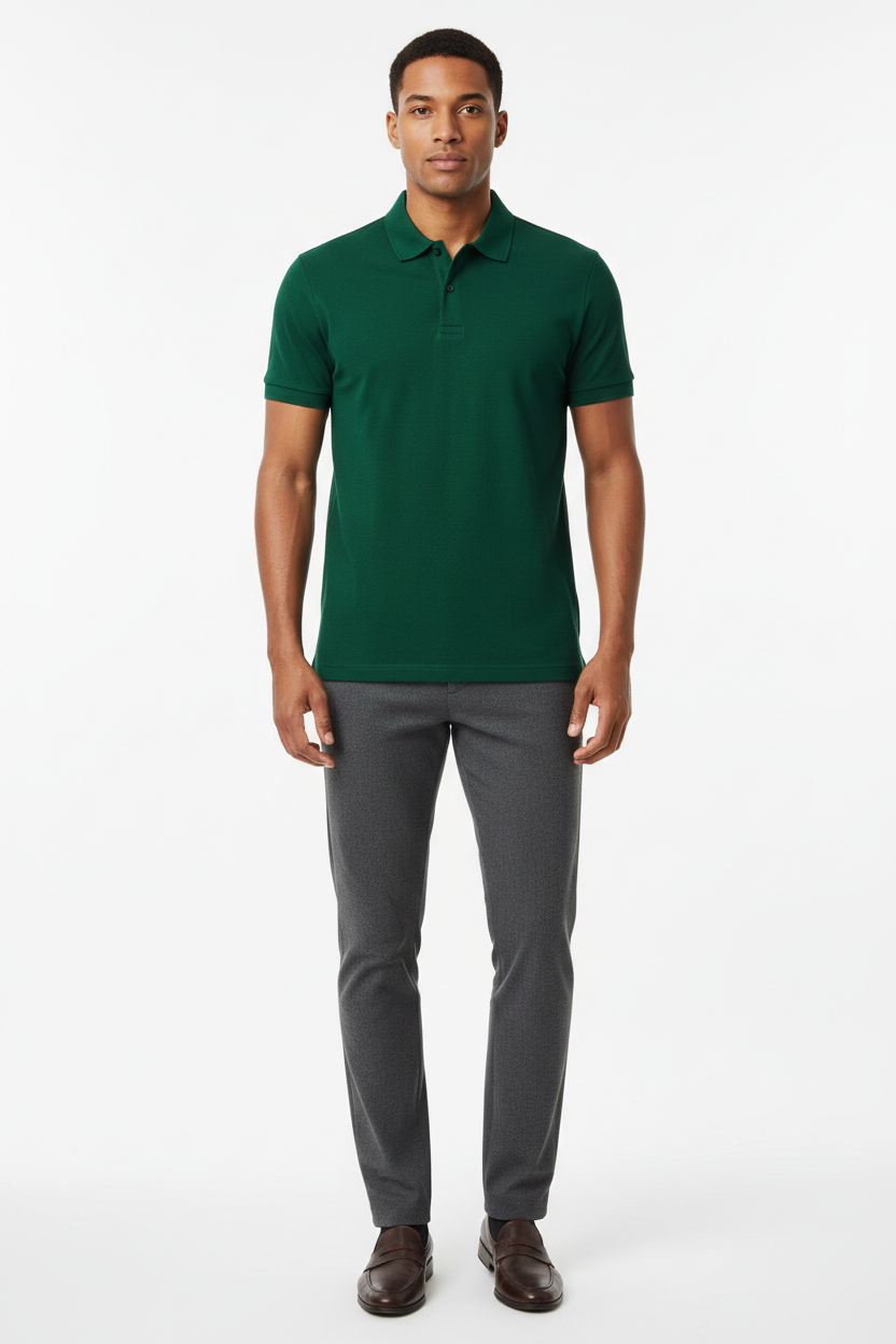 Zayan Clothing | Zayan | Men’s Premium Dark Green Polo Shirt | Slim Fit Export Quality Cotton