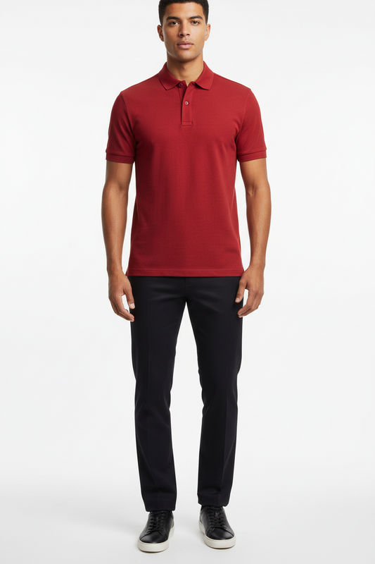Zayan Men’s Premium Red Polo Shirt – Slim Fit Export Quality Cotton