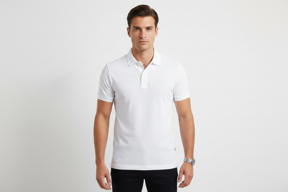 Zayan Clothing | Zayan | Men’s Premium White Polo Shirt | Slim Fit Export Quality Cotton