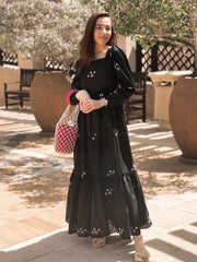 Sowears | Nova Black | Embroidered Dress