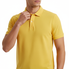 Yellow Polo Collar Detail