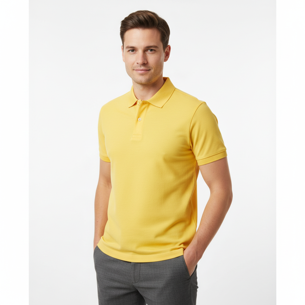 Yellow Polo Three-Quarter View