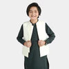 Boys Poly Viscose Waistcoat (Mughal) - Cream | Zayan Clothing UK
